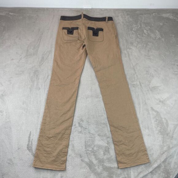 Vintage‎ Dsquared ²  Pants Women 42 (30x33) Beige Straight Slim Leg Designer - Picture 1 of 15